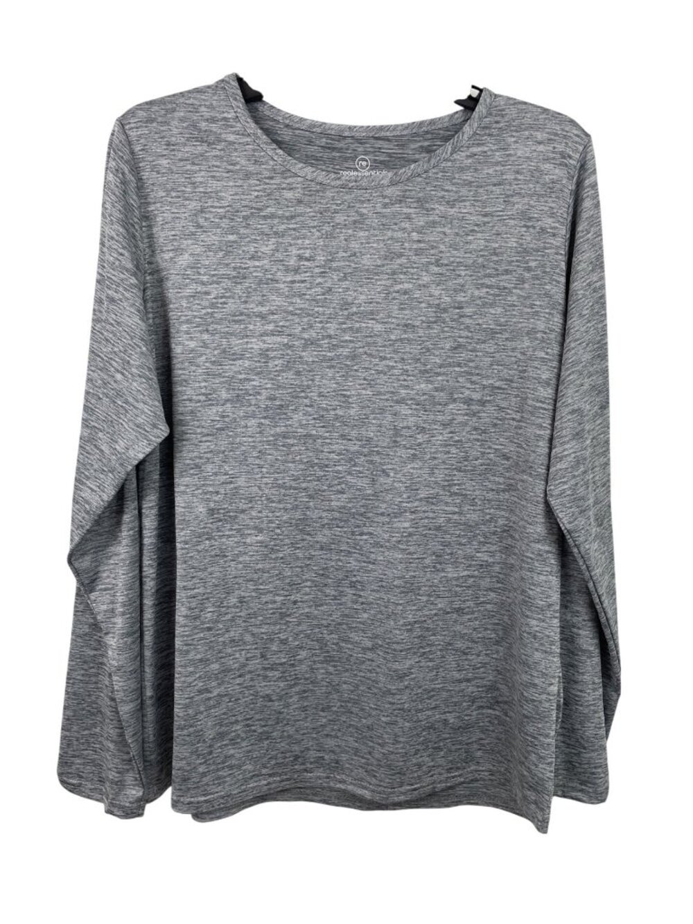 Real Essentials Womens Gray Long Sleeve Lightweight Top Size Large